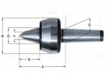 Токарный вращающийся центр ROHM Тип 604 HVL с удлиненным  вращающимся наконечником (MKS - с углом при вершине 60°)