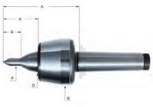 Токарный вращающийся центр ROHM Тип 604 HVLN с подточенным  удлиненным вращающимся  наконечником (MKS - с углом при вершине 60°)