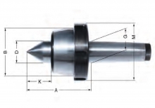 Токарный вращающийся центр ROHM Тип 604 HG с отжимной гайкой (MKS - с углом при вершине 60°)