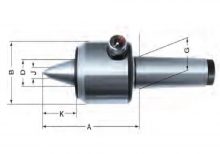 Токарный вращающийся центр ROHM Тип 652 AC-VL с удлиненным  вращающимся наконечником (MKS - с углом при вершине 60°)