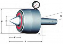 Токарный вращающиеся центр ROHM Тип 652 с индикатором давления  и компенсацией по длине (MKS для большой нагрузки)