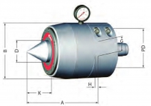 Токарный вращающиеся центр ROHM Тип 652 с индикатором давления (MKS для большой нагрузки)